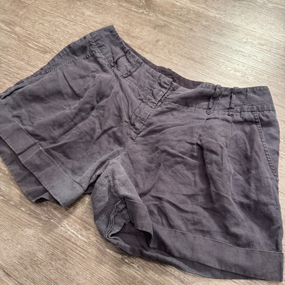 Vintage Mossimo Shorts Womens‎ 14 Blue 100% Linen Elastic Waist Casual Adult - Picture 2 of 10